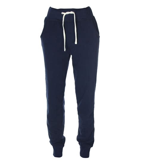 navy blue jogging bottoms.